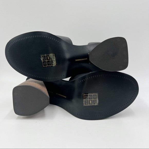 Dolce Vita Womens Size 9 Athena Black Leather Chunky Block‎ Heel Sandals Heels - Picture 9 of 14